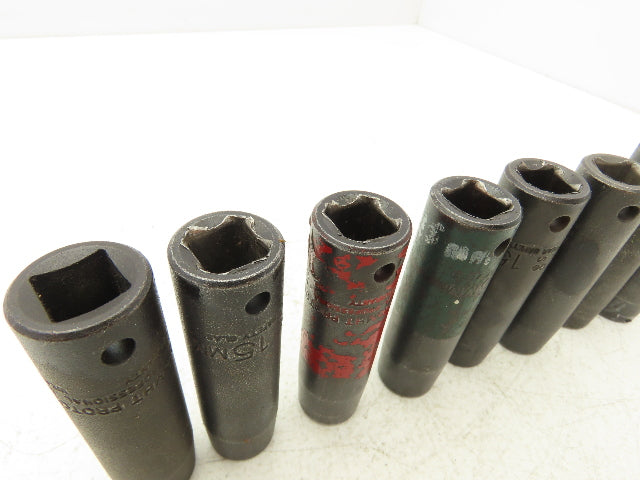 Proto 7315MHT Impact Socket 15mm Thin Wall 1/2" Drive 2" Deep Lot Of 8