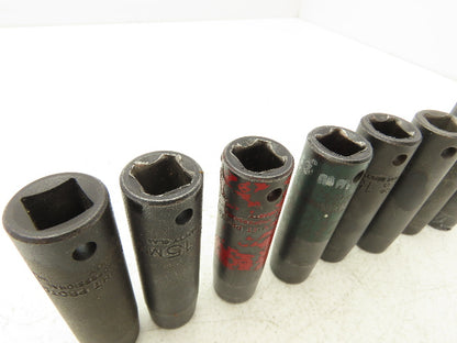 Proto 7315MHT Impact Socket 15mm Thin Wall 1/2" Drive 2" Deep Lot Of 8