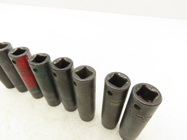 Proto 7315MHT Impact Socket 15mm Thin Wall 1/2" Drive 2" Deep Lot Of 8