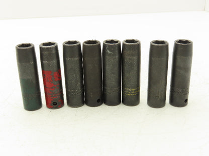Proto 7315MHT Impact Socket 15mm Thin Wall 1/2" Drive 2" Deep Lot Of 8