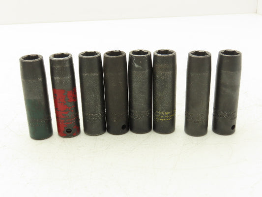 Proto 7315MHT Impact Socket 15mm Thin Wall 1/2" Drive 2" Deep Lot Of 8