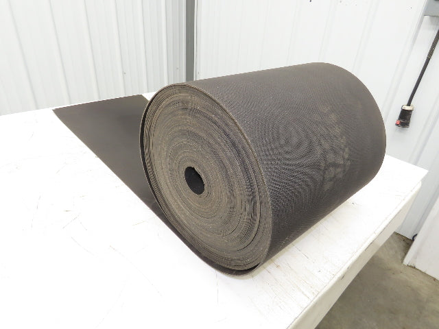 16-1/8"W x 130' Nylon Conveyor Belt 2-Ply Black Reversible 5/64"Thick 410mm W
