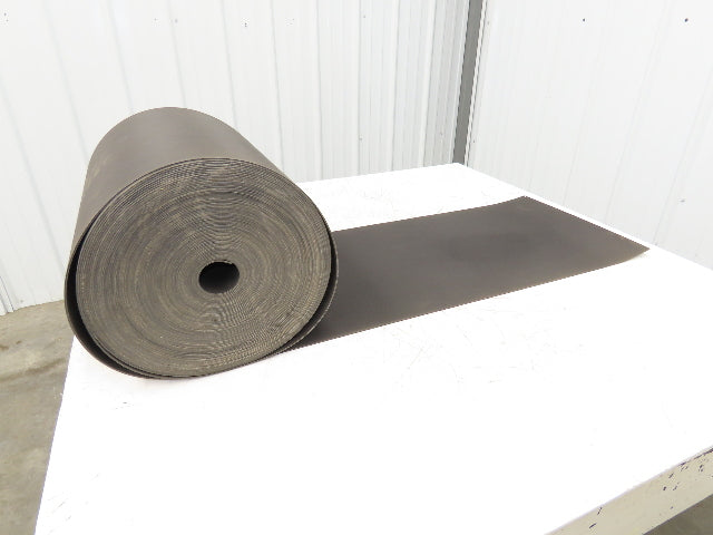16-1/8"W x 130' Nylon Conveyor Belt 2-Ply Black Reversible 5/64"Thick 410mm W