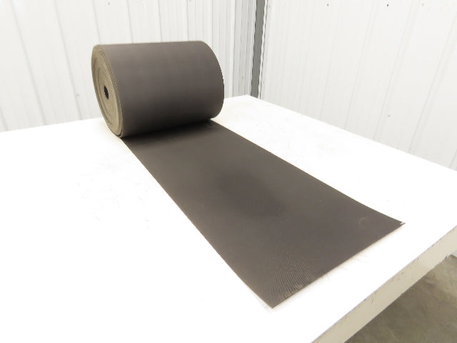 16-1/8"W x 130' Nylon Conveyor Belt 2-Ply Black Reversible 5/64"Thick 410mm W
