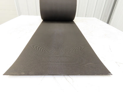 16-1/8"W x 130' Nylon Conveyor Belt 2-Ply Black Reversible 5/64"Thick 410mm W