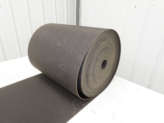 16-1/8"W x 130' Nylon Conveyor Belt 2-Ply Black Reversible 5/64"Thick 410mm W