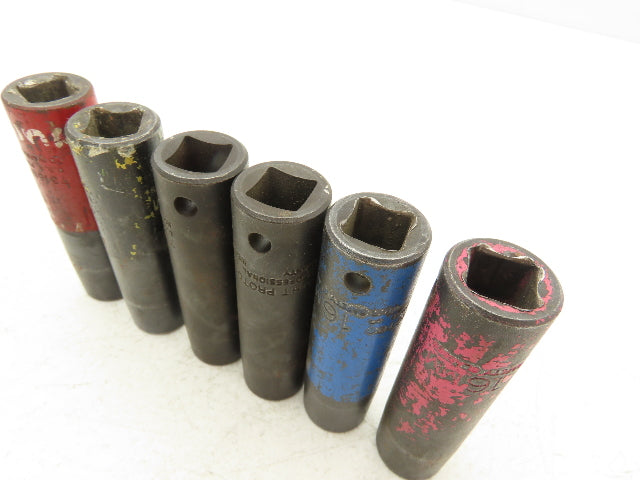 Proto 7316MHT Impact Socket 16mm Thin Wall 1/2" Drive 2" Deep Lot Of 6