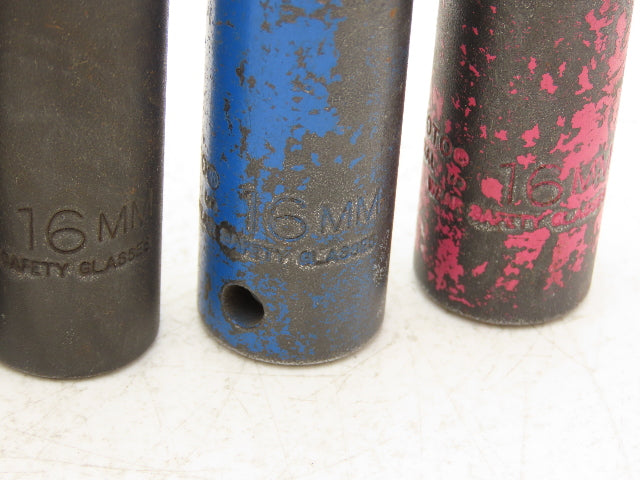 Proto 7316MHT Impact Socket 16mm Thin Wall 1/2" Drive 2" Deep Lot Of 6