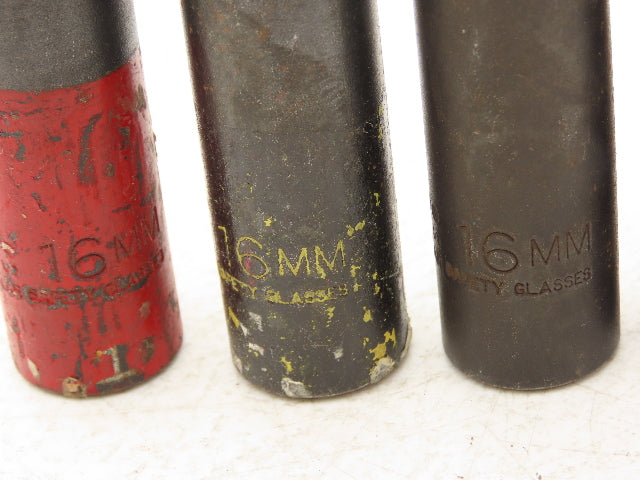 Proto 7316MHT Impact Socket 16mm Thin Wall 1/2" Drive 2" Deep Lot Of 6