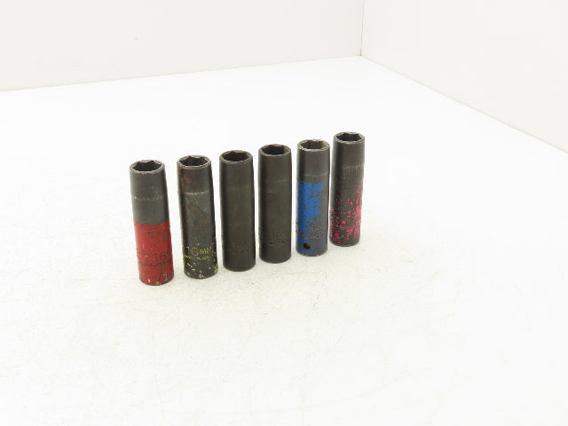 Proto 7316MHT Impact Socket 16mm Thin Wall 1/2" Drive 2" Deep Lot Of 6