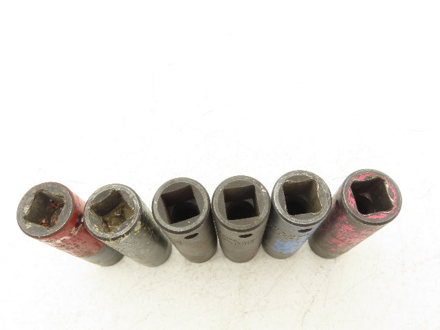 Proto 7316MHT Impact Socket 16mm Thin Wall 1/2" Drive 2" Deep Lot Of 6