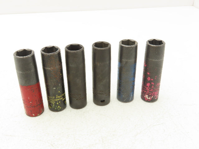 Proto 7316MHT Impact Socket 16mm Thin Wall 1/2" Drive 2" Deep Lot Of 6