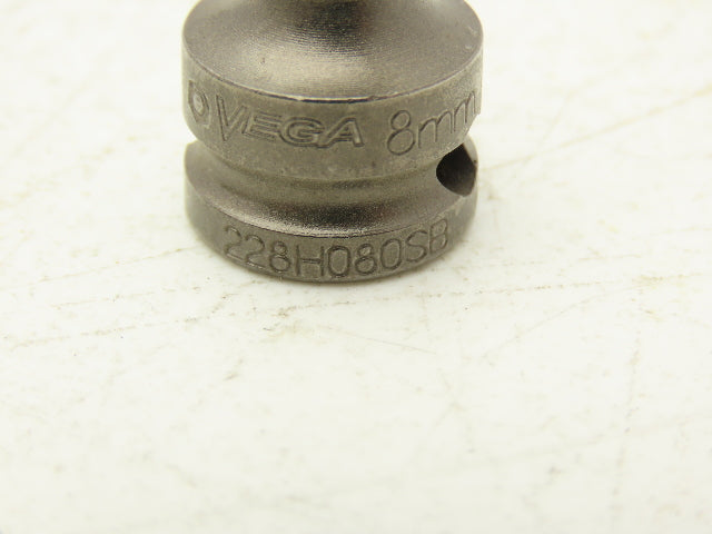 Vega 228H080SB Impact Socket Hex Bit 8mm 3/8" Square Drive Lot Of 12
