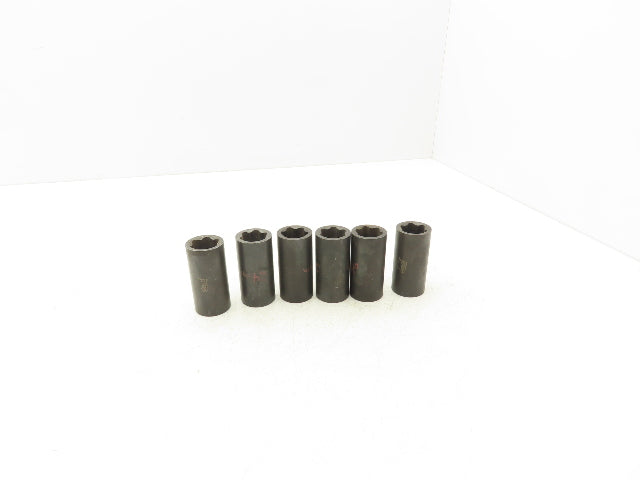 Jemms 13457 Impact Socket 24mm Star Treaded Drive 9/16" Deep Lot Of 6