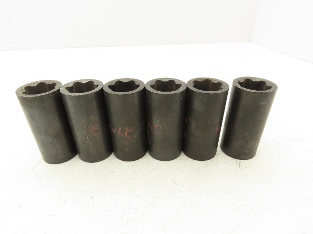 Jemms 13457 Impact Socket 24mm Star Treaded Drive 9/16" Deep Lot Of 6