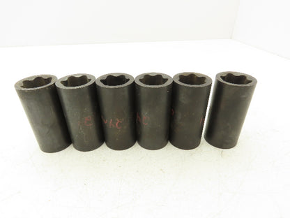 Jemms 13457 Impact Socket 24mm Star Treaded Drive 9/16" Deep Lot Of 6