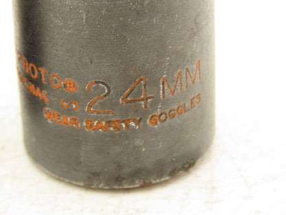 Proto 7324MHT Impact Socket 24mm Thin Wall 1/2" Drive 2" Deep Lot Of 7