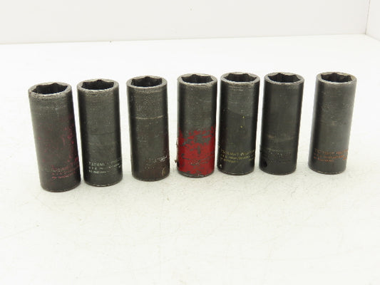 Proto 7324MHT Impact Socket 24mm Thin Wall 1/2" Drive 2" Deep Lot Of 7