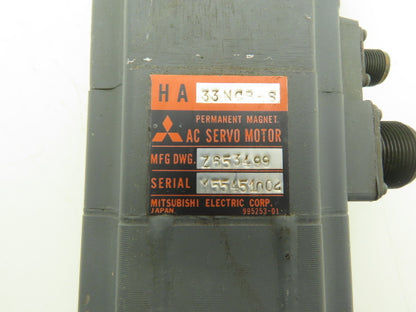 Mitsubishi HA33NCB-S Servo Motor 3000RPM 159VAC 3ph Encoder OSA105S w/ Brake