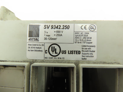 Siemens 3 Pole Motor Starter Bus Bar Feeder Assembly 3x 55mmx242mm 5x 45x182mm