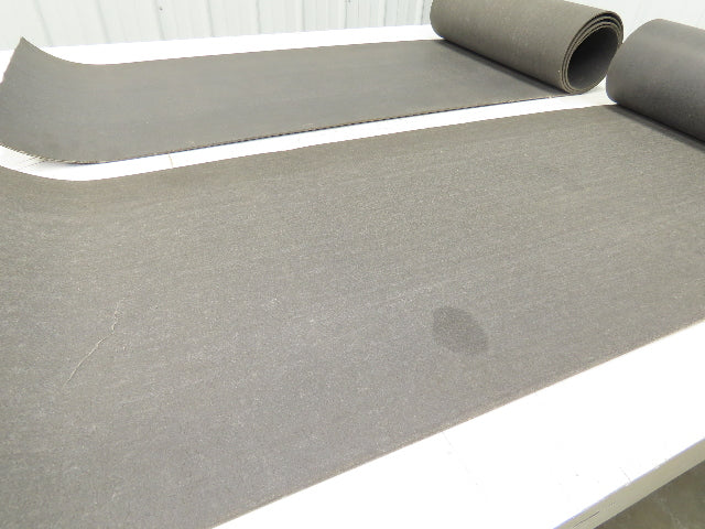 18"W x 18' Soft Top Rubber Fabric Conveyor Belt Gray  Lot of 2pcs 10' + 8'