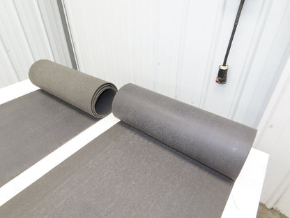 18"W x 18' Soft Top Rubber Fabric Conveyor Belt Gray  Lot of 2pcs 10' + 8'