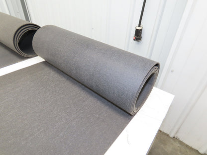 18"W x 18' Soft Top Rubber Fabric Conveyor Belt Gray  Lot of 2pcs 10' + 8'