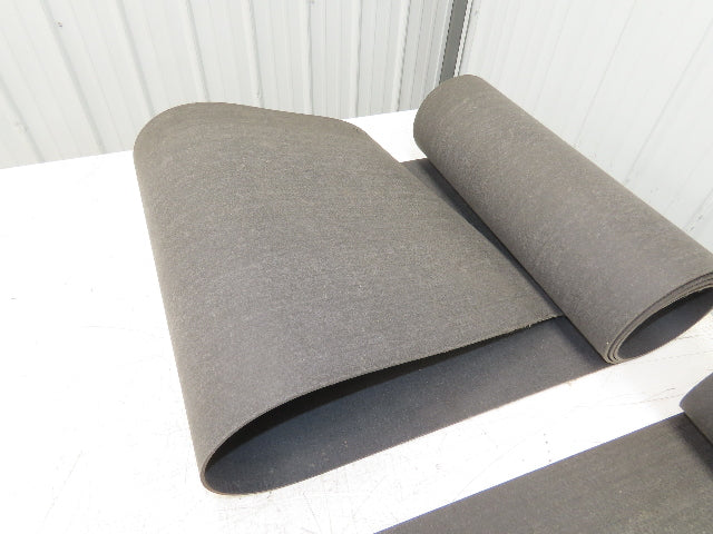 18"W x 18' Soft Top Rubber Fabric Conveyor Belt Gray  Lot of 2pcs 10' + 8'