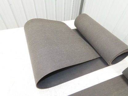 18"W x 18' Soft Top Rubber Fabric Conveyor Belt Gray  Lot of 2pcs 10' + 8'