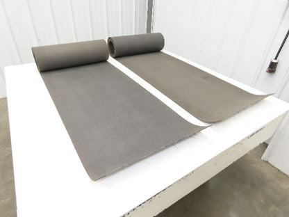 18"W x 18' Soft Top Rubber Fabric Conveyor Belt Gray  Lot of 2pcs 10' + 8'