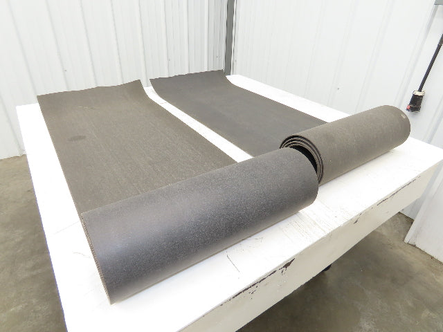 18"W x 18' Soft Top Rubber Fabric Conveyor Belt Gray  Lot of 2pcs 10' + 8'