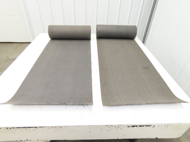 18"W x 18' Soft Top Rubber Fabric Conveyor Belt Gray  Lot of 2pcs 10' + 8'