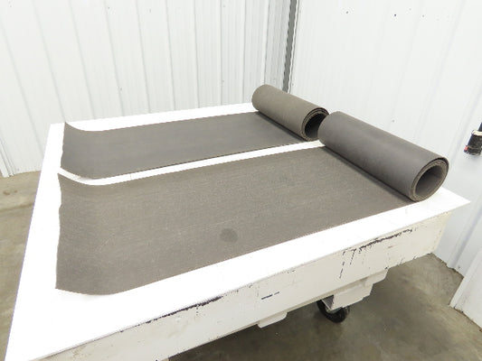 18"W x 18' Soft Top Rubber Fabric Conveyor Belt Gray  Lot of 2pcs 10' + 8'