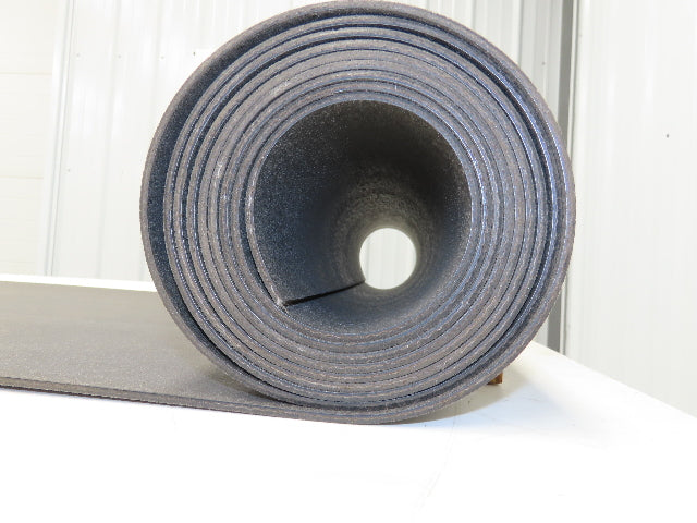 18"W x 14' Soft Top Rubber Fabric Conveyor Belt Gray Reversible 1/8"Thick