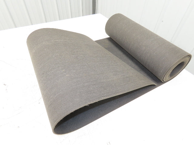 18"W x 14' Soft Top Rubber Fabric Conveyor Belt Gray Reversible 1/8"Thick
