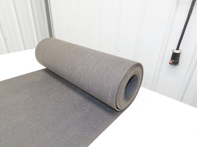 18"W x 14' Soft Top Rubber Fabric Conveyor Belt Gray Reversible 1/8"Thick