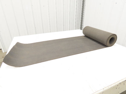 18"W x 14' Soft Top Rubber Fabric Conveyor Belt Gray Reversible 1/8"Thick