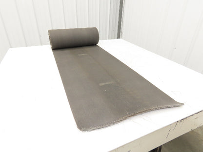 18"W x 20' 6" Soft Top Rubber Fabric Conveyor Belt Gray Reversible 1/8"Thick
