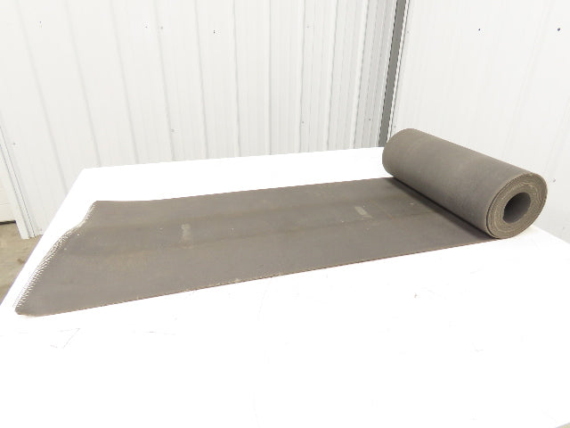 18"W x 20' 6" Soft Top Rubber Fabric Conveyor Belt Gray Reversible 1/8"Thick