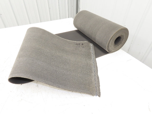 18"W x 25' 6" Soft Top Rubber Fabric Conveyor Belt Gray Reversible 1/8"Thick
