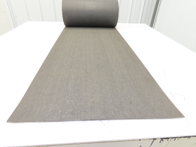 18"W x 30' Soft Top Rubber Fabric Conveyor Belt Gray Reversible 1/8"Thick
