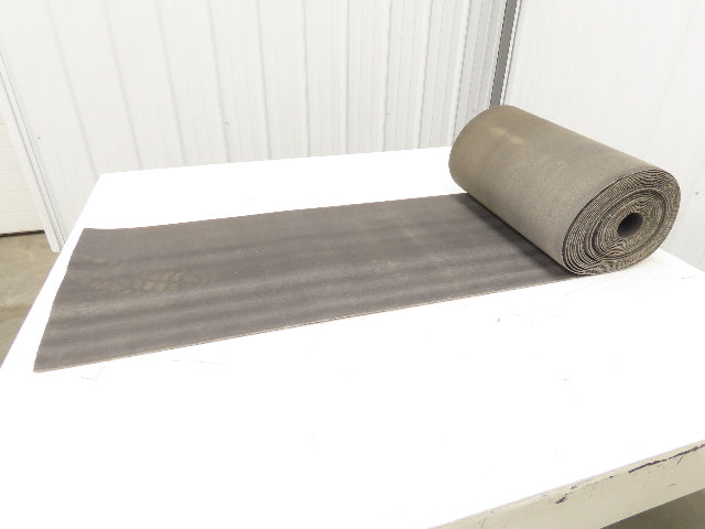18"W x 42' 10" Soft Top Rubber Fabric Conveyor Belt Gray Reversible 1/8"Thick