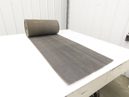 18"W x 42' 10" Soft Top Rubber Fabric Conveyor Belt Gray Reversible 1/8"Thick