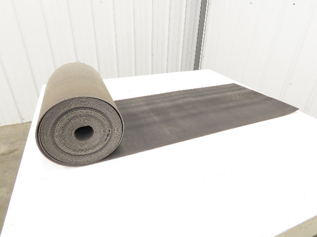 18"W x 42' 10" Soft Top Rubber Fabric Conveyor Belt Gray Reversible 1/8"Thick