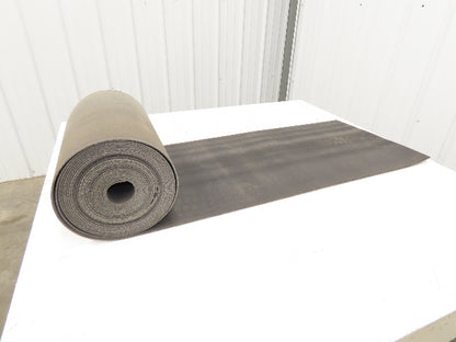 18"W x 42' 10" Soft Top Rubber Fabric Conveyor Belt Gray Reversible 1/8"Thick