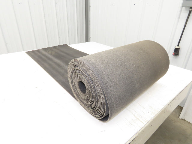 18"W x 42' 10" Soft Top Rubber Fabric Conveyor Belt Gray Reversible 1/8"Thick