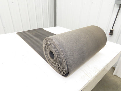 18"W x 42' 10" Soft Top Rubber Fabric Conveyor Belt Gray Reversible 1/8"Thick