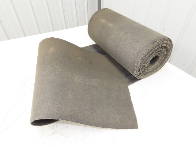 18"W x 42' 10" Soft Top Rubber Fabric Conveyor Belt Gray Reversible 1/8"Thick
