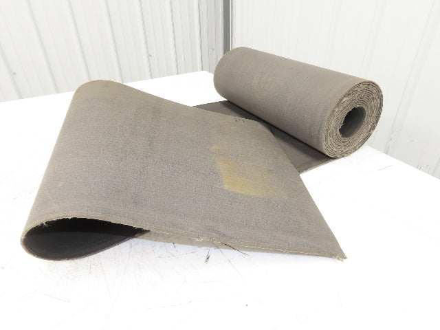 18"W x 21' Soft Top Rubber PVC Conveyor Belt Black Gray Reversible 1/8"Thick