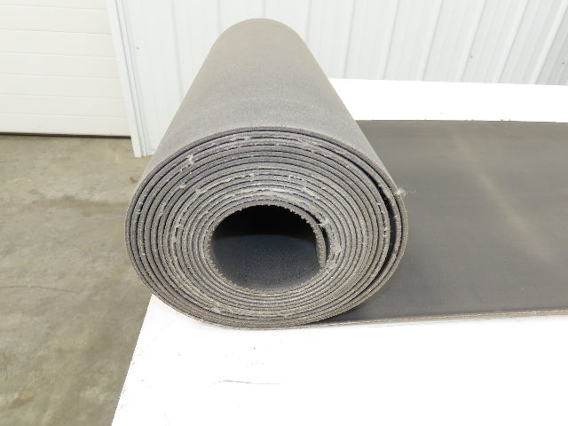 18"W x 21' Soft Top Rubber PVC Conveyor Belt Black Gray Reversible 1/8"Thick